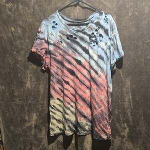 torrid Tie-Dye Short Sleeve Tee in Blue, Pink, Yellow